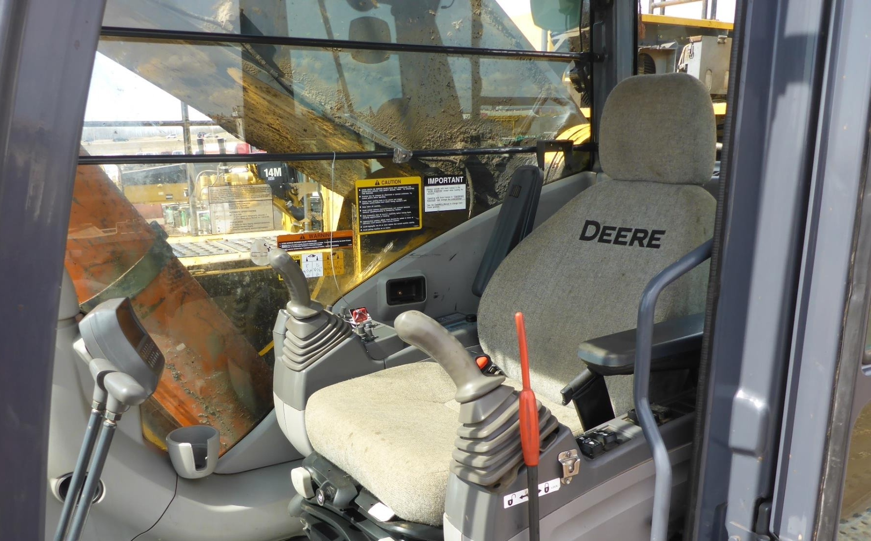 a seat of a construction vehicle